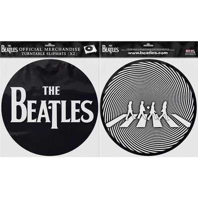The Beatles - Unisex Drop T Logo & Crossing Silhouette Turntable Slipmat Set