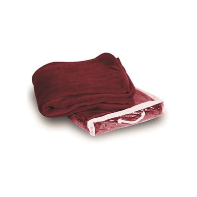 Alpine Fleece - Mens 8707 Micro Coral Fleece Blanket — Burgundy