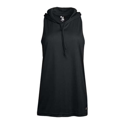 Badger - Womens 4111 B-Core Racerback Hooded Tank Top — Black
