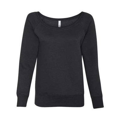 Bella + Canvas - Womens 7501 Sponge Fleece Wide Neck Sweatshirt — Black
