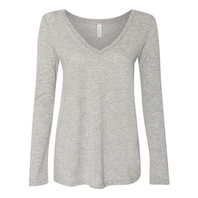 Bella + Canvas - Womens 8855 Flowy Long Sleeve V-Neck Tee — Athletic Heather