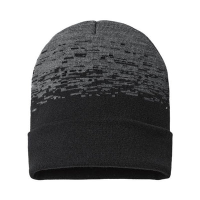 Cap America - Mens Rks12 Usa-Made Static Cuffed Beanie — Black/Dark Heather Grey