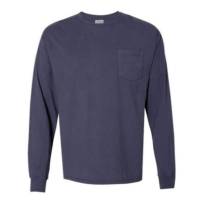 Comfortwash By Hanes - Mens Gdh250 Garment Dyed Long Sleeve T-Shirt With A Pocket — Anchor Slate