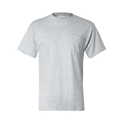 Hanes - Mens 5190 Beefy-T Short Sleeve Pocket T-Shirt — Ash
