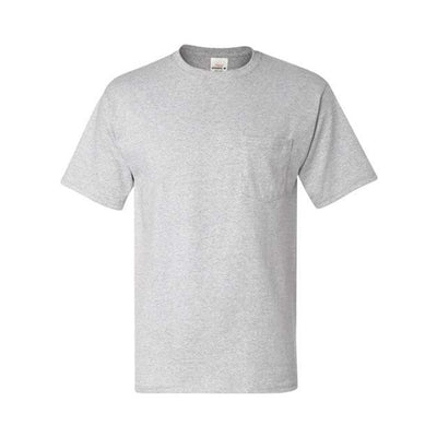 Hanes - Mens 5590 Authentic Short Sleeve Pocket T-Shirt — Ash