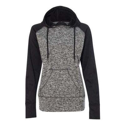 J. America - Womens 8618 Colorblocked Cosmic Fleece Hooded Sweatshirt