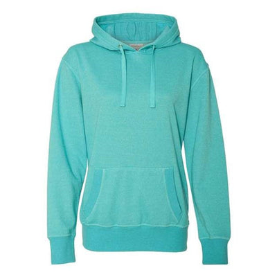 J. America - Womens 8860 Glitter French Terry Hooded Sweatshirt — Maui Blue/Silver