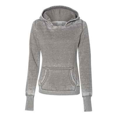 J. America - Womens 8912 Zen Fleece Hooded Sweatshirt — Cement