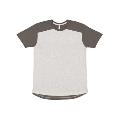 Lat - Mens 6911 Forward Shoulder Fine Jersey Tee — Ash/Charcoal