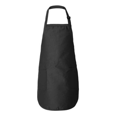 Q-Tees - Mens Q4350 Full-Length Apron With Pockets — Black