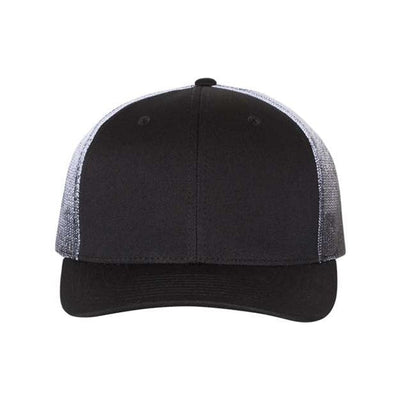 Richardson - Mens 112Pm Printed Mesh-Back Trucker Cap — Black/Black to White Fade