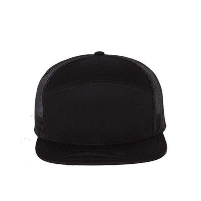 Richardson - Mens 168 Seven-Panel Trucker Cap — Black