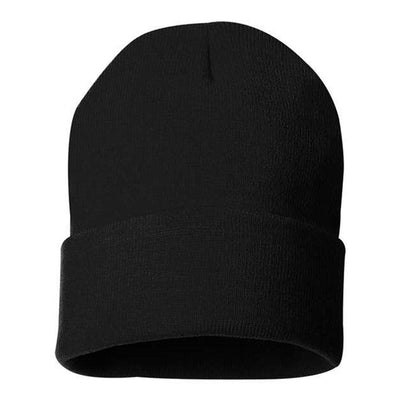 Sportsman - Mens Sp12 Solid 12" Cuffed Beanie — Black