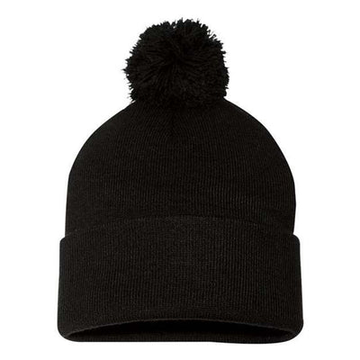 Sportsman - Mens Sp15 Pom-Pom 12" Knit Beanie — Black
