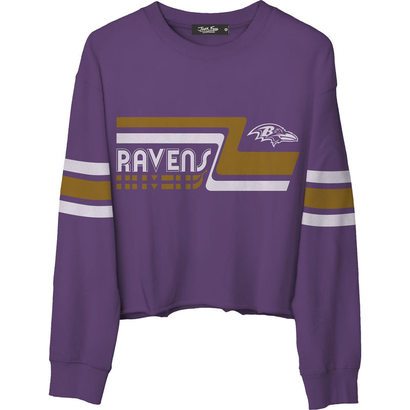Junk Food - Womens Ravens Retro Crop Fleece Sweatshirt