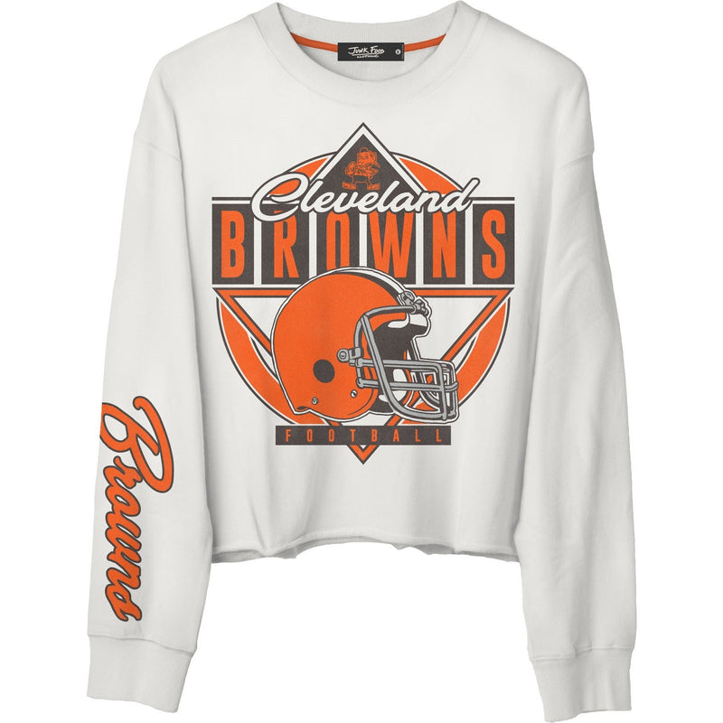 Junk Food - Womens Browns Helmet Crop Fleece Sweatshirt