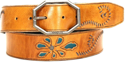 Bed|Stu - Womens Upswing II Belt — Caramel Arctic Teal Rustic