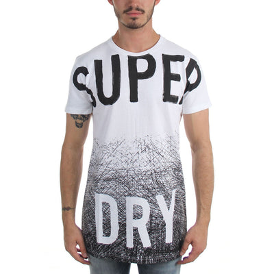 Superdry - Mens Scratched Out Long Line T-Shirt