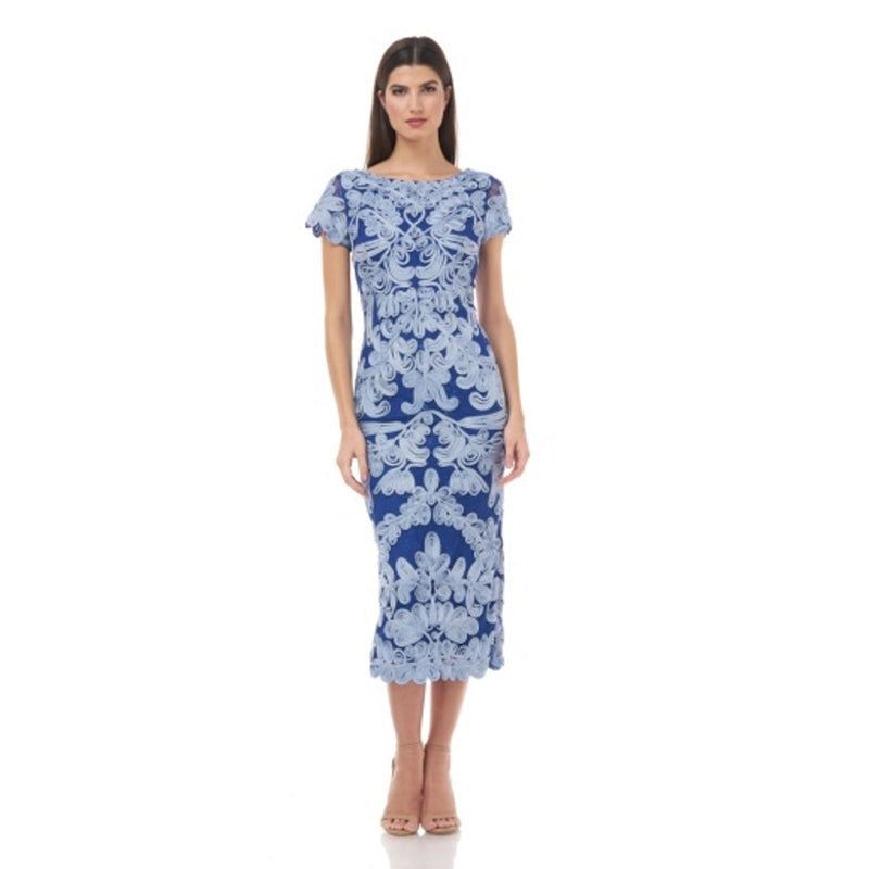JS Collections - Womens Two-Tone Soutache Midi - St Blue Royal