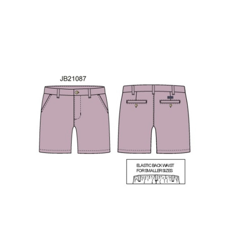 Janie and Jack - Boys with Lavender Gd Stretch Twill Ff Short Spbk