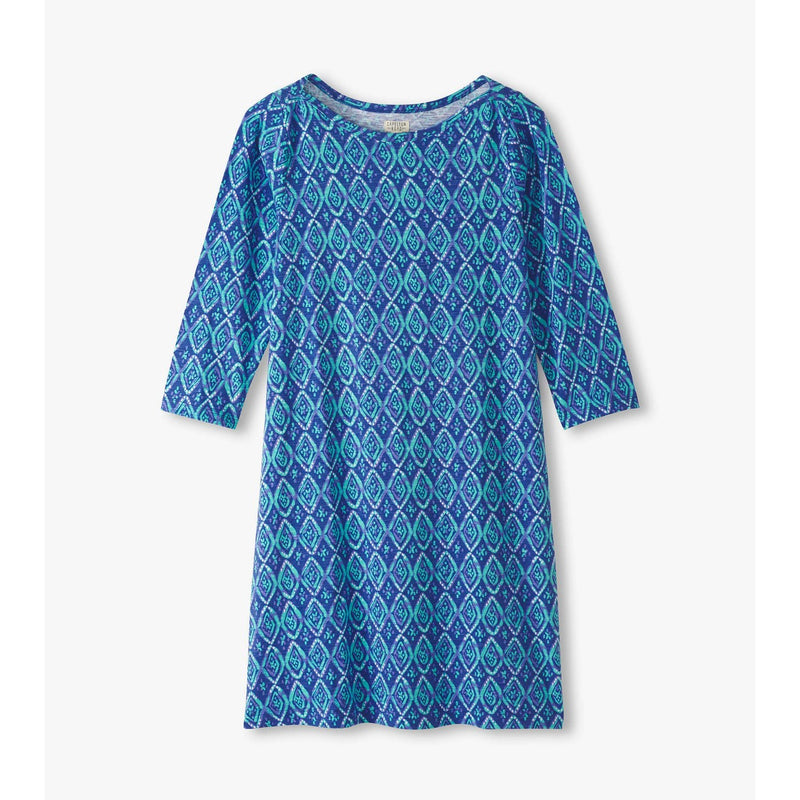 Little Blue House - Unisex Bateau Dress Painted Diamonds