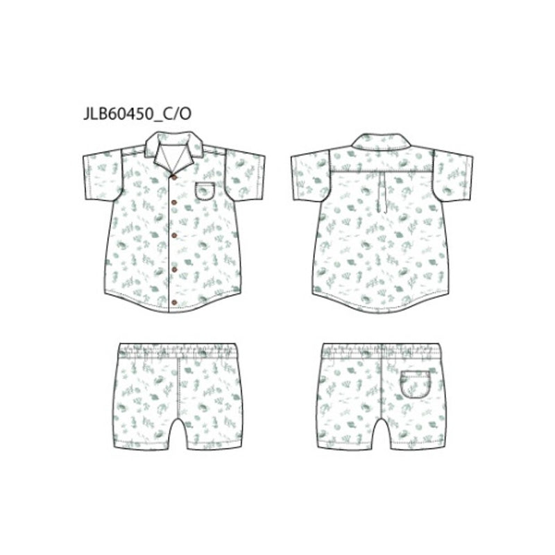 Janie and Jack - B with White Ao Ocean Life Gauze Cabana Set Smr0