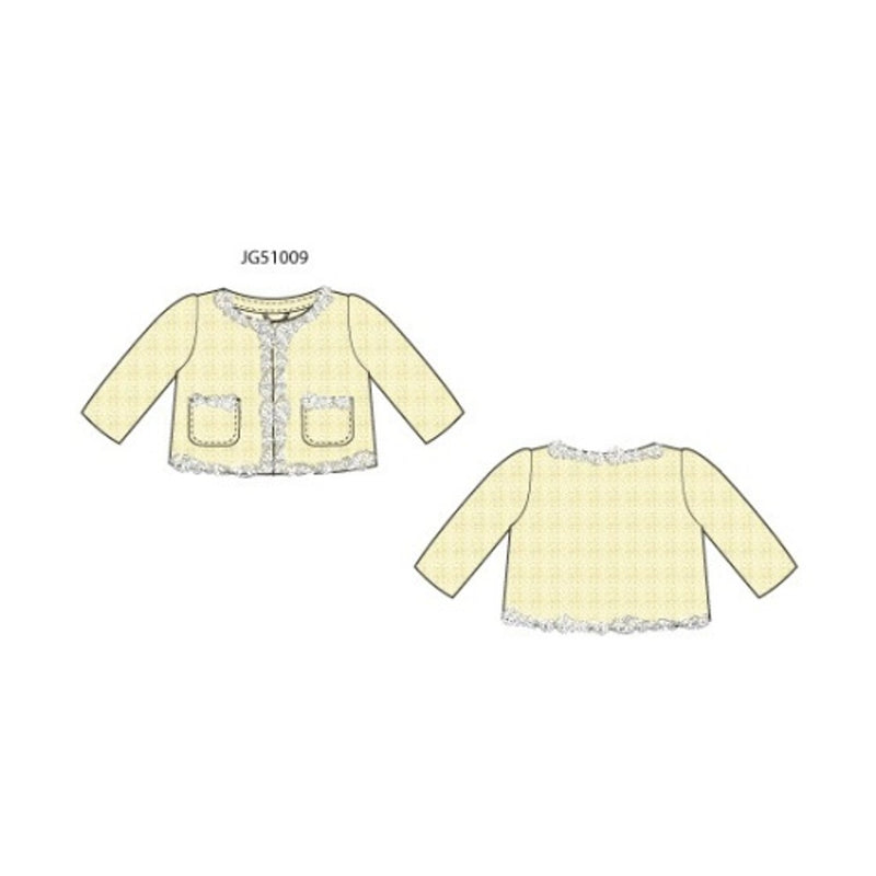 Janie and Jack - Girls with Es Yllw Trim Boucle Jkt E2