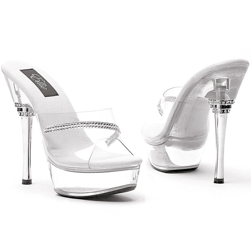 Ellie Shoes - 6" Rhinestone Heel Mule W/Rhinestone on Upper