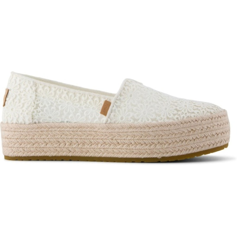 TOMS - Womens Valencia Espadrille - Egret Mini Floral Crochet