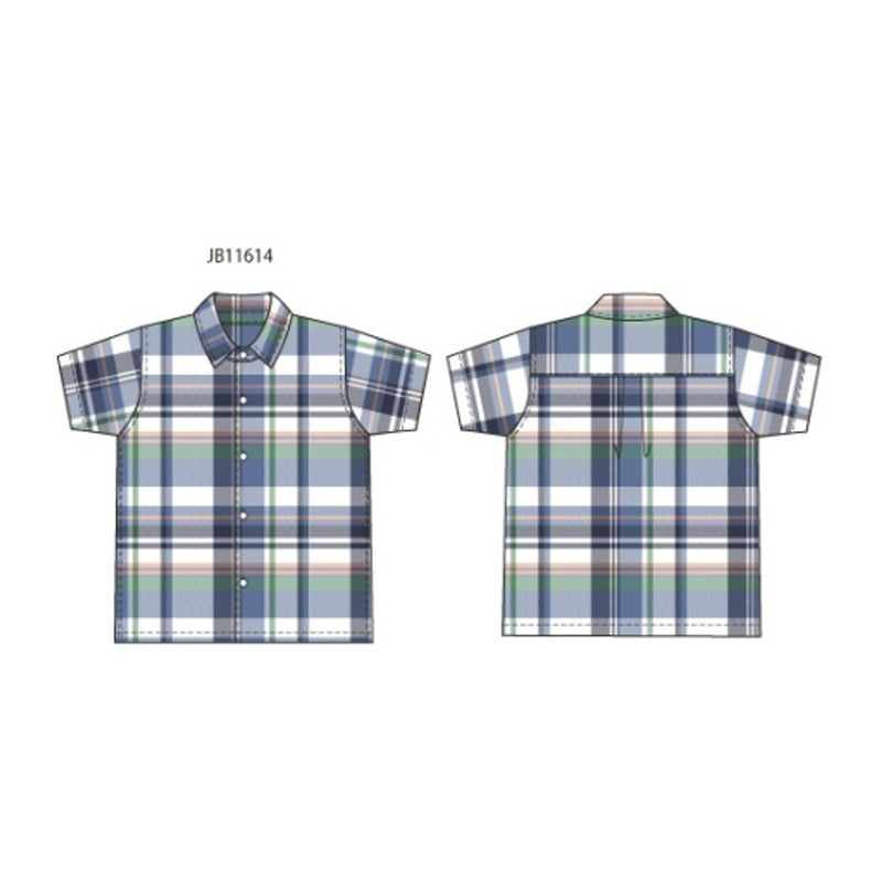 Janie and Jack - Boys with Es Short Sleeve Multi Plaid Plain Weave Shirt Sm1