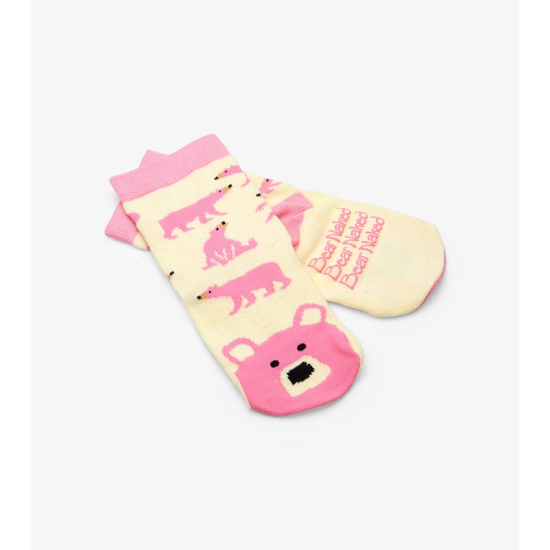 Little Blue House - Pink Bear Kids Animal Face Socks