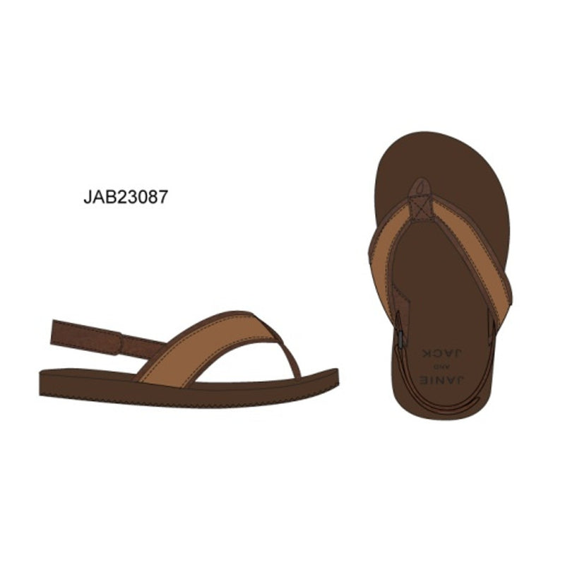 Janie and Jack - Kids B Brn Leather Sandal Sm0 Sb1