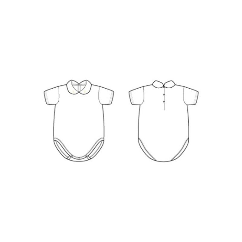 Janie and Jack - Baby U K White Short Sleeve Collar Pooh Icon Embrd Short Sleeve Bodysuit Spr Disney Pooh