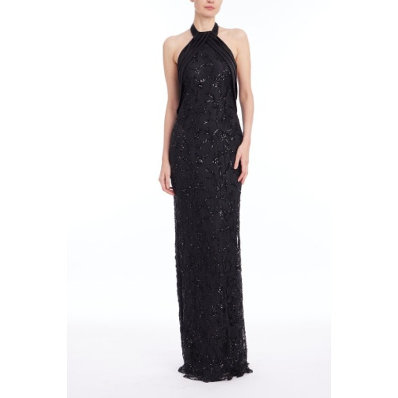 Badgley Mischka - Womens Sequin Crepe Halter