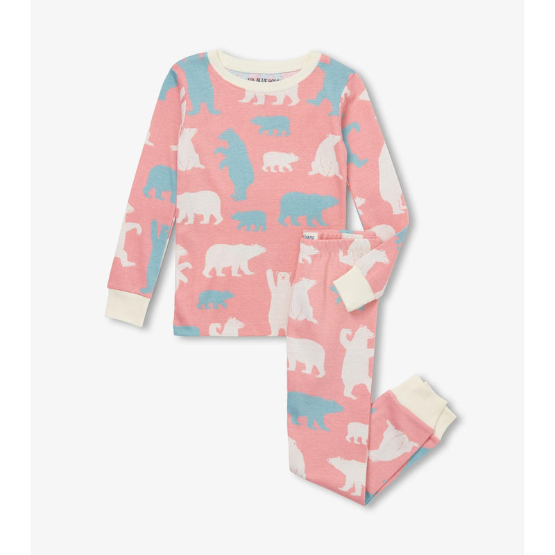 Little Blue House - Pink Polar Bears Kids Pajama Set