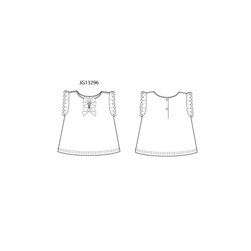 Janie and Jack - Girls K Wht Short Sleeve Dbl Bow Top E1