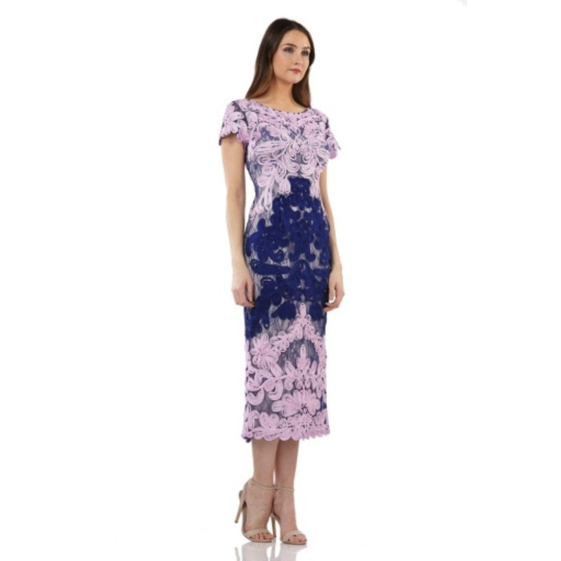 JS Collections - Womens Two-Tone Soutache Midi - Pink/ Royal