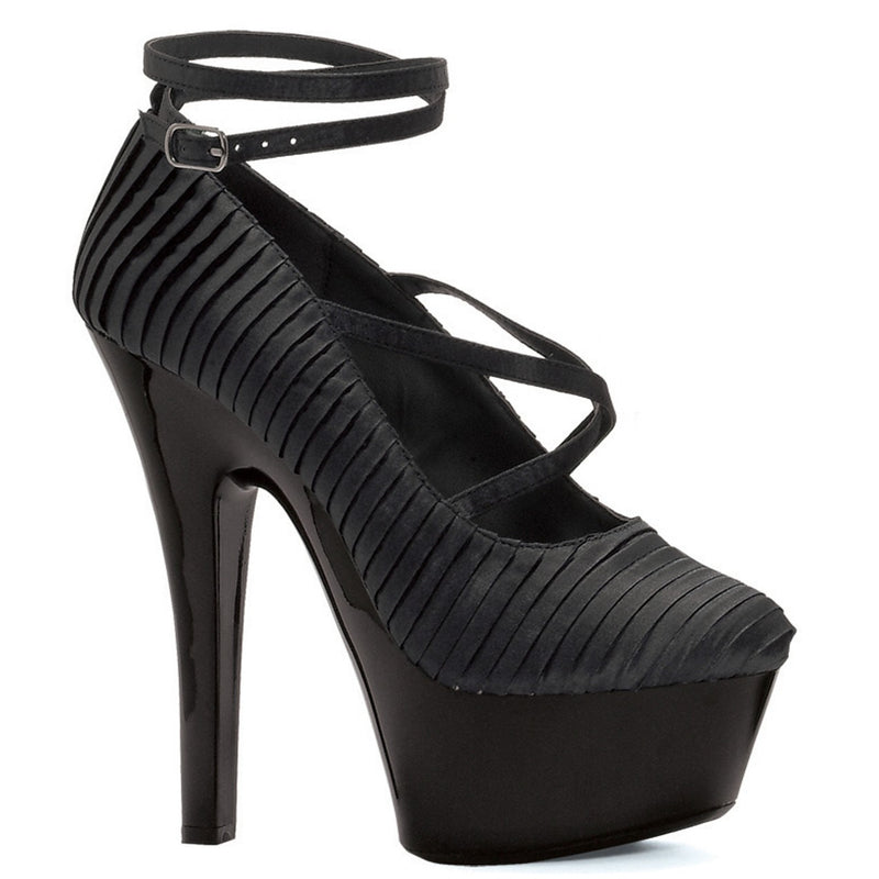 Ellie Shoes - 6" Heel with Pleated Satin and Ankle Strap