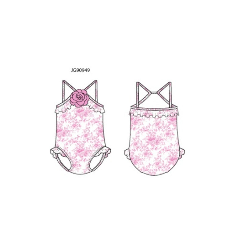 Janie and Jack - Girls K X Pnk Toile 1 Pc Swim E1