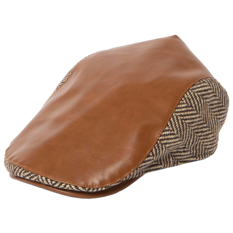 San Diego Hat Company - Faux Leather Driver with Herringbone