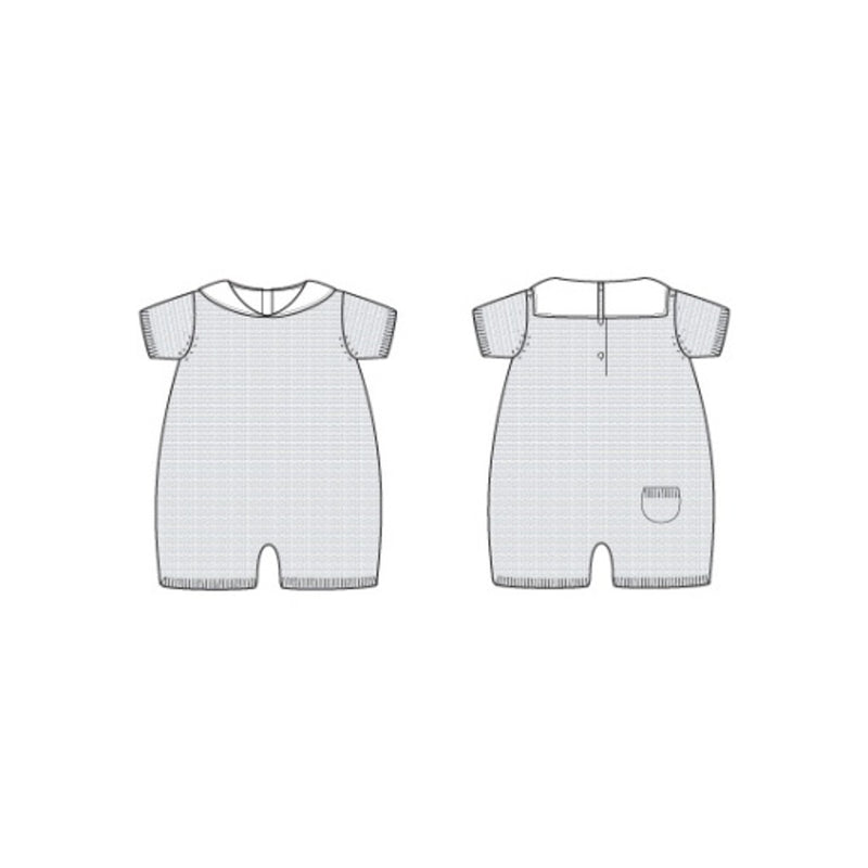 Janie and Jack - B S Blue Textured Stripe Sailor Romper Sig1