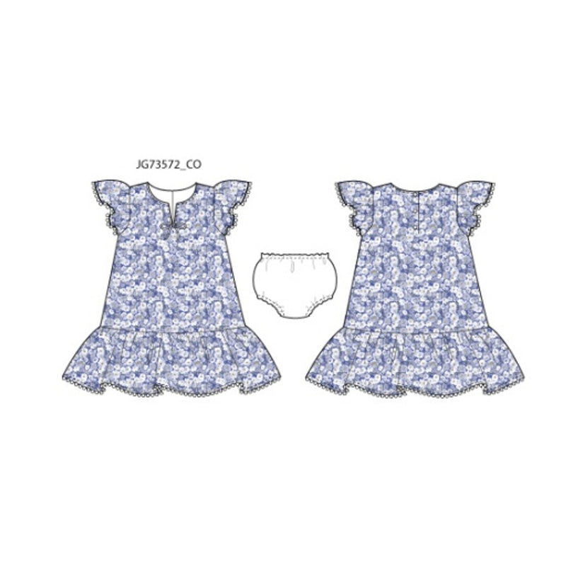 Janie and Jack - Girls with Blu Ditsy Dress Sp2