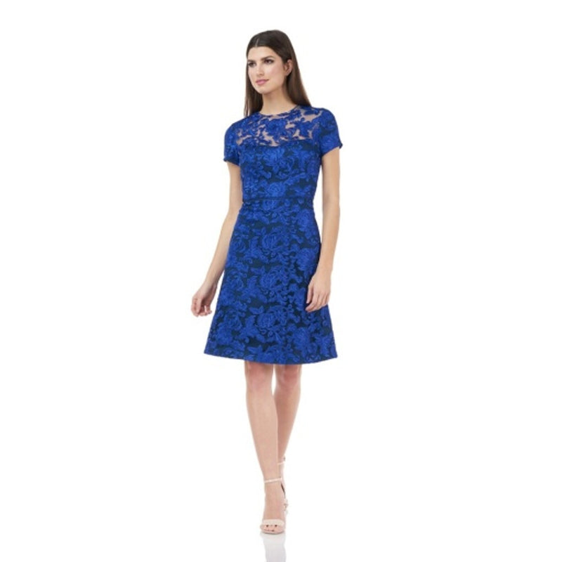 JS Collections - Womens Embroidered Asymmetrical Gown