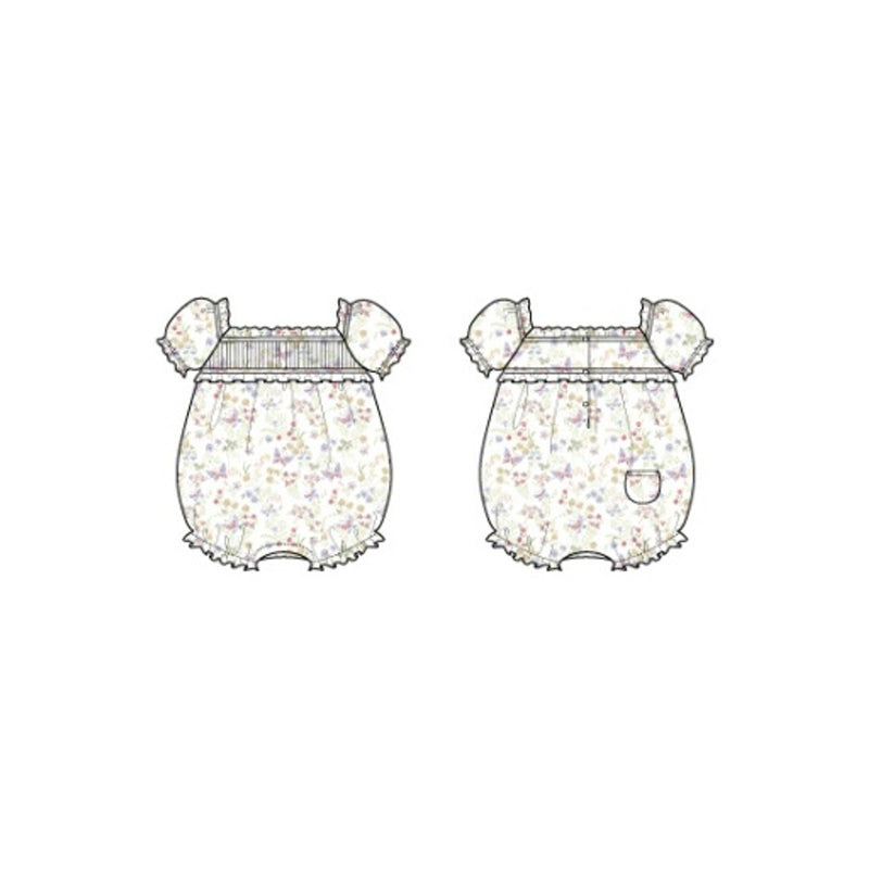 Janie and Jack - Baby G with Multi Butterfly Floral Short Sleeve Bubble Sp1