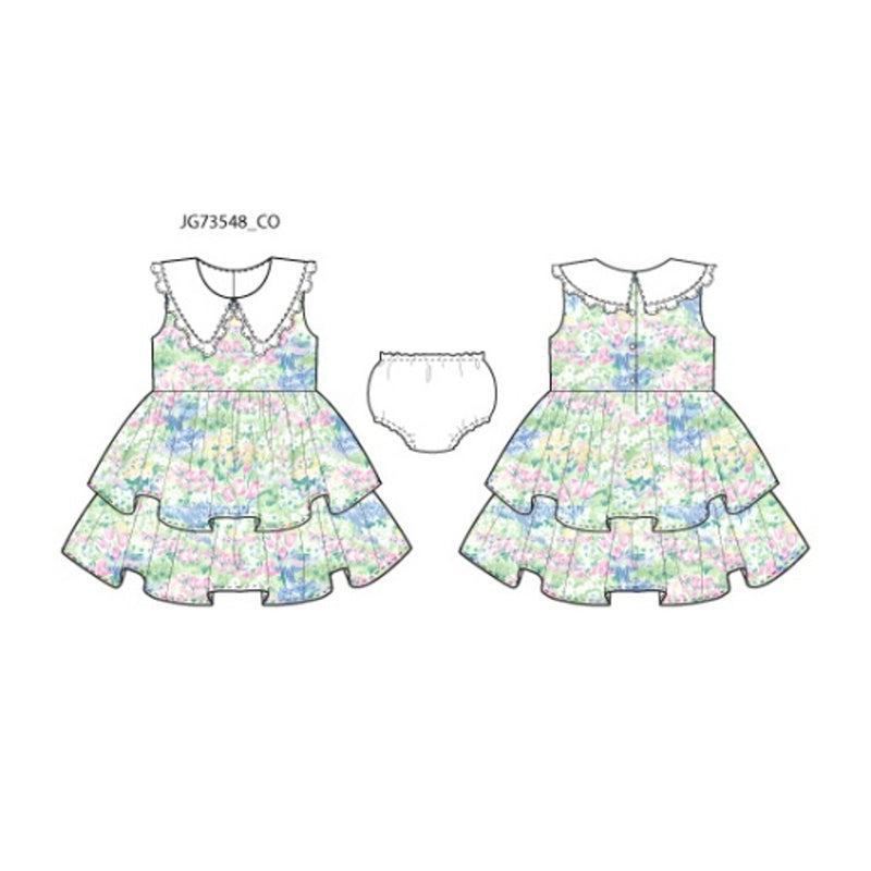 Janie and Jack - Girls with Multi Scenic Flrl Dress E1