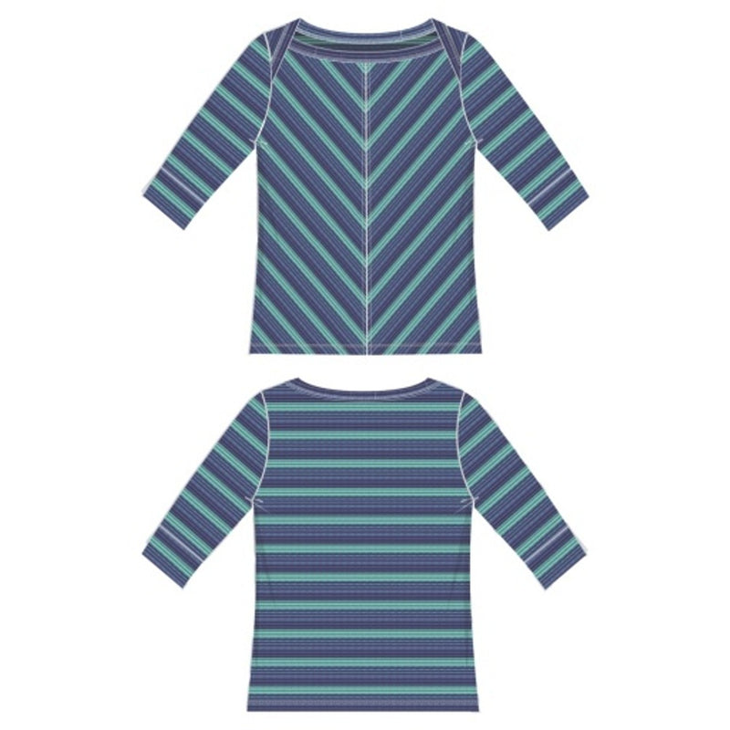 Liverpool Los Angeles - Womens 1/2 Sleeve Fold Over Boat Neck Knit Top with M