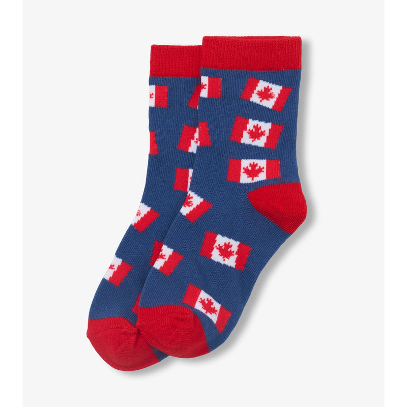 Little Blue House - Canada Flags Kids Crew Socks