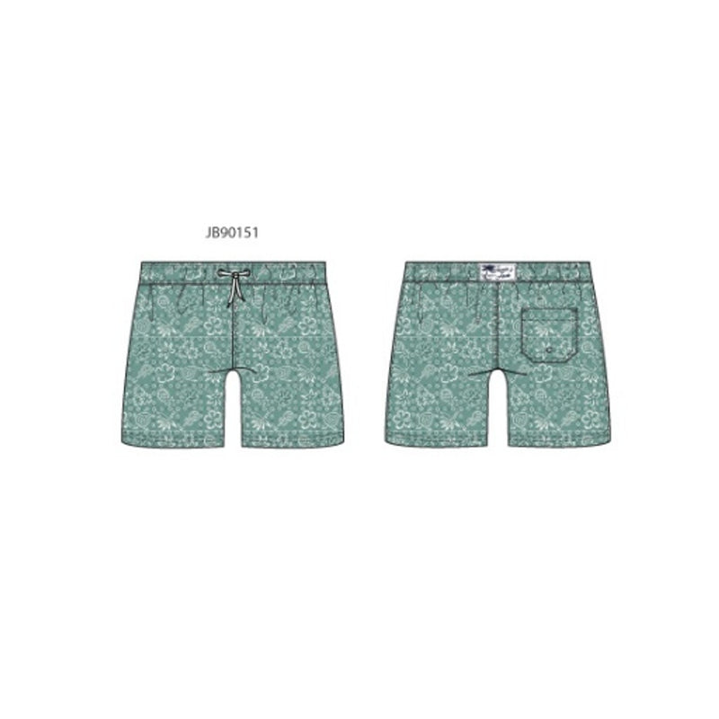 Janie and Jack - Boys with Green Bandana Swim Trunk Sm0