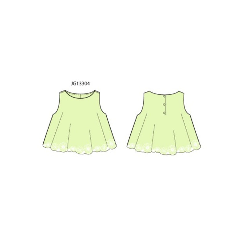 Janie and Jack - Girls with Grn Emb Flwr Sl Top Spbk