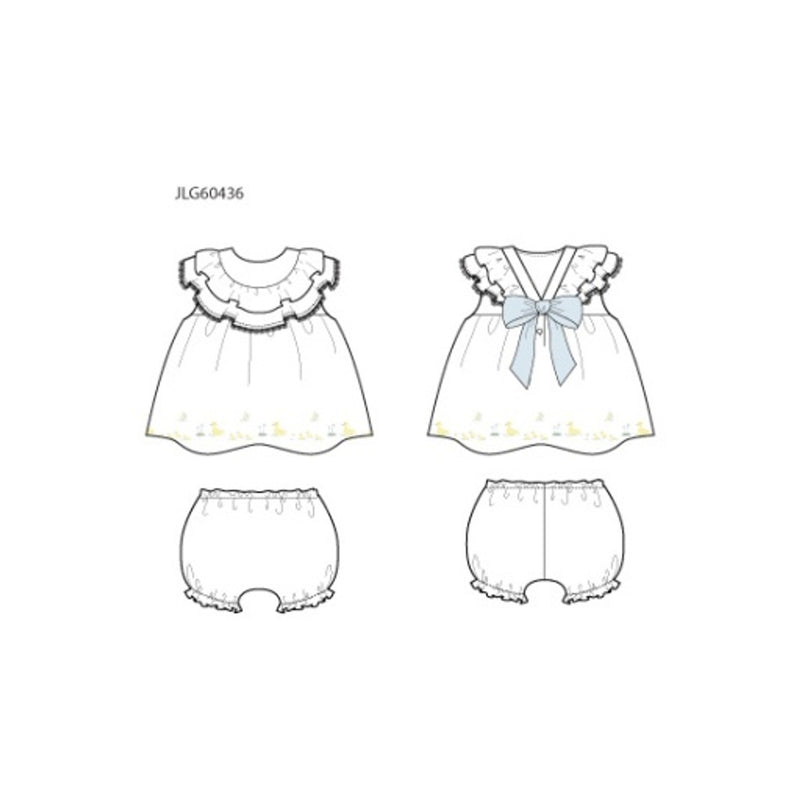 Janie and Jack - Baby G with White Ducklings Border Sl Set E2